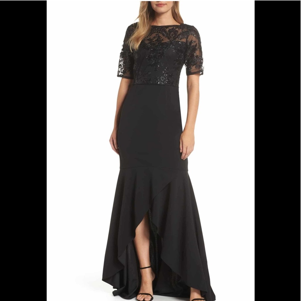 Adrianna Papell Long Black Evening Formal Dress